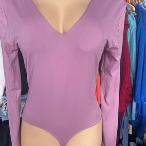 Purple Scoop Neck Long Sleeve Intimates